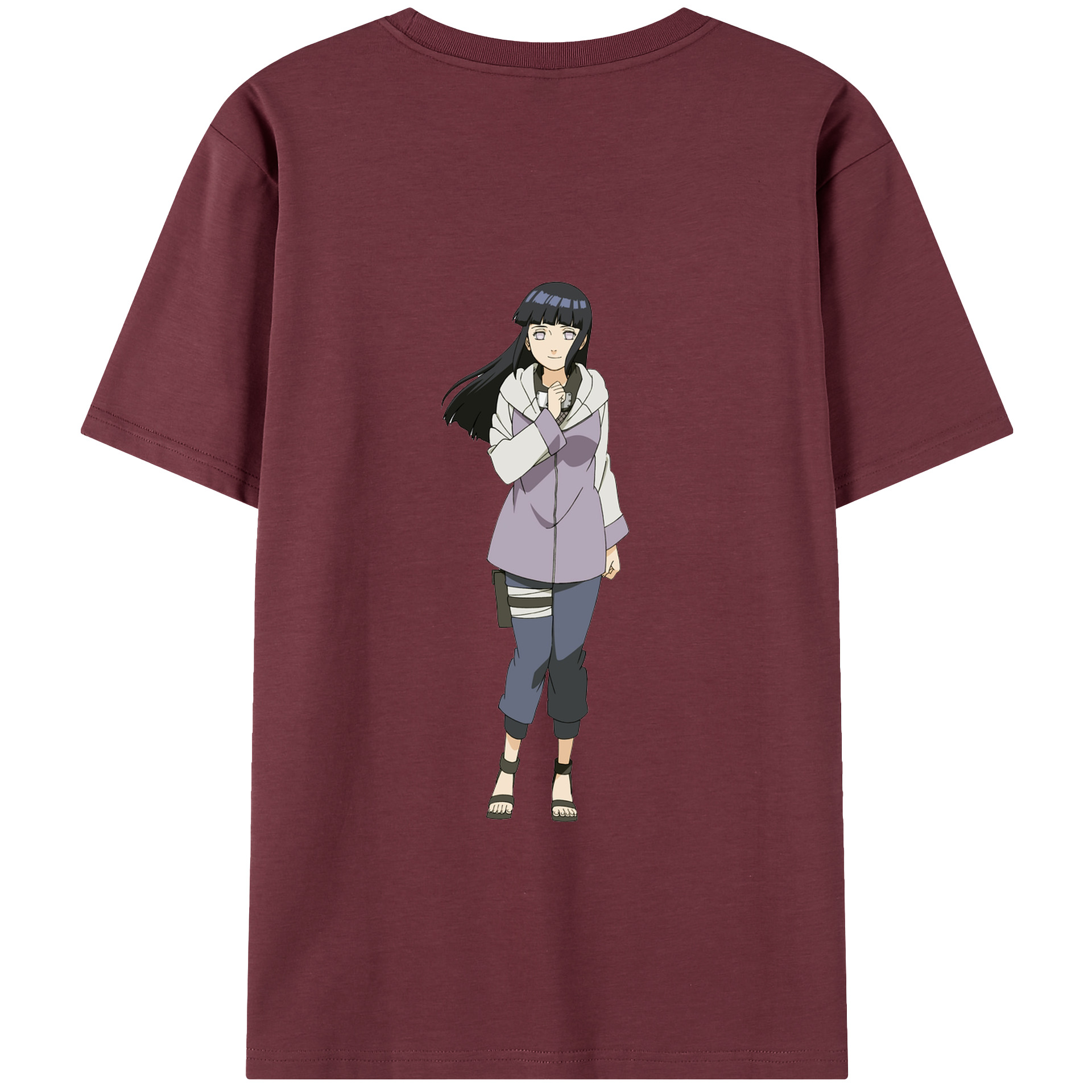 （画像用） NARUTO -ナルト- 日向ヒナタ Hyūga Hinata 綿100％半袖Tシャツ（背面プリント）